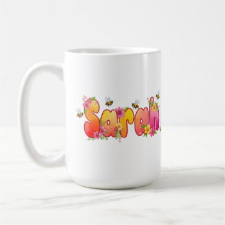 Caneca De Café Sarah - Floral and Bee Design Mug