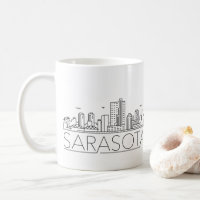 Sarasota, Flórida Estilizou Skyline Coffee Mug
