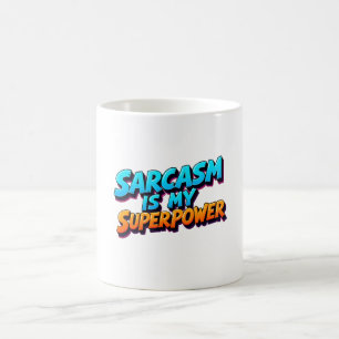 Caneca De Café Sarcasmo É Meu Superpoder - Estilo Quadrinhos