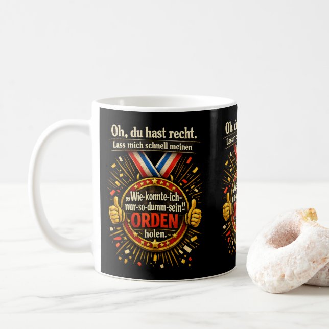 Caneca De Café Sarcastic Award Quote – Medal Humor Design (Com Donut)