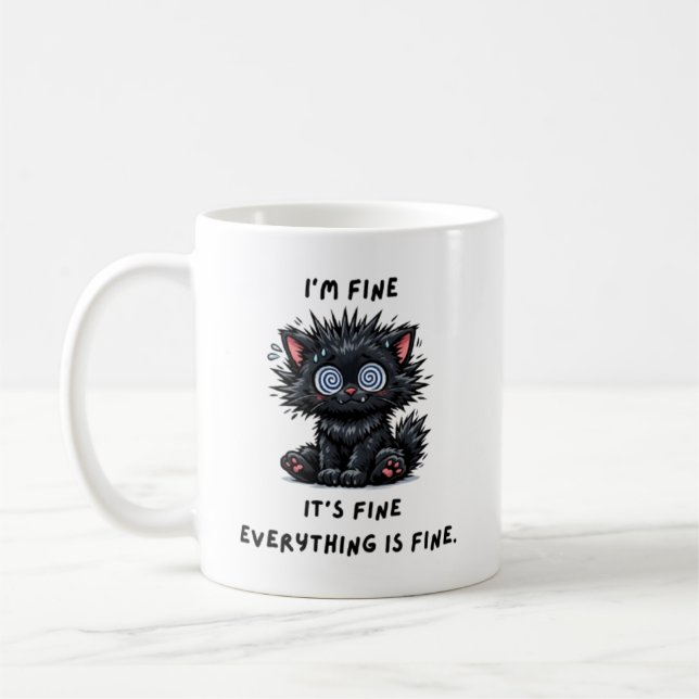 Caneca De Café sarcastic black cat mug (Esquerda)