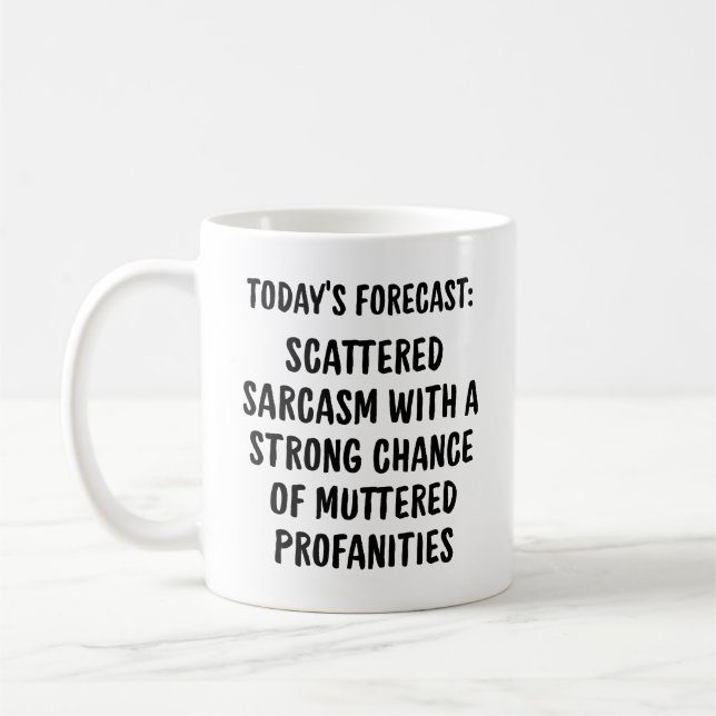 Caneca de Café Sarcástica: Uma Previsão Diária Hum (Esquerda)