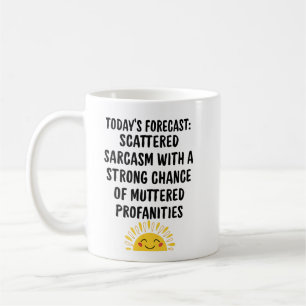 Caneca de Café Sarcástica: Uma Previsão Diária Hum