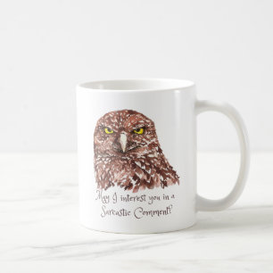 Caneca De Café Sarcástico Humor Citação Aquarela Coruja
