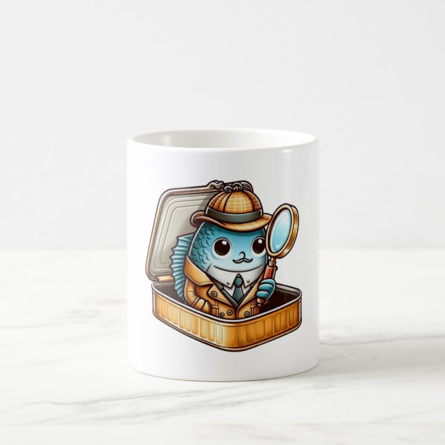 Caneca De Café  Sardine Detective Mystery Coffee Mug (Centro)
