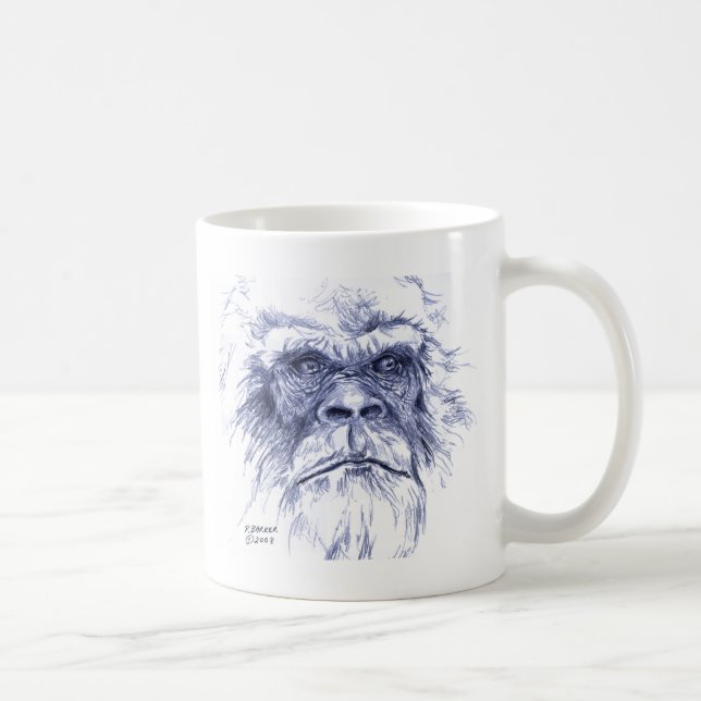 Caneca De Café Sasquatch azul grande (Direita)