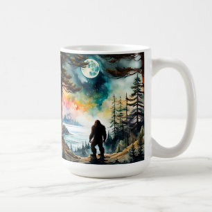 Caneca De Café Sasquatch em pé sob a luz da lua