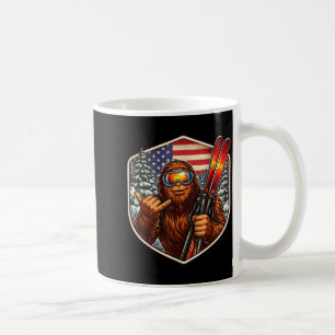 Caneca De Café Sasquatch esquiando big-foot shaka esqui amante es