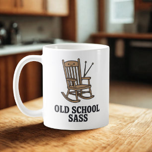 Caneca De Café Sass de Escola Antiga Humor Sarcástico de Avó