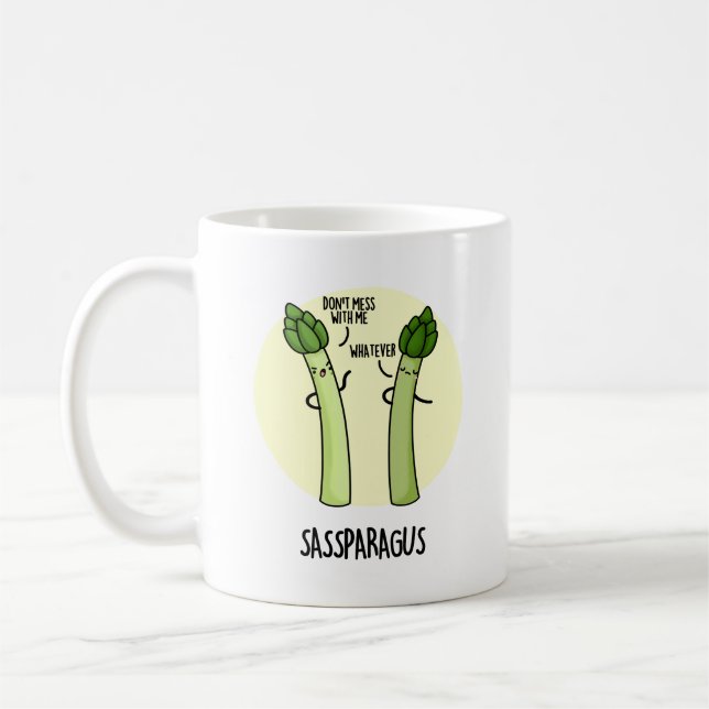 Caneca De Café Sassparagus Funny Asparagus Vegetal Pun (Esquerda)