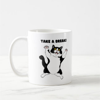 Caneca De Café Sassy Black Cat Coffee Mug – Take a Break Reminder