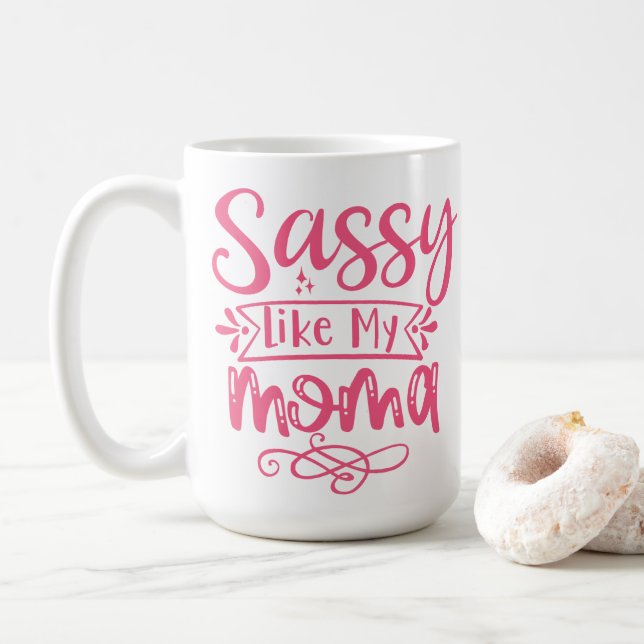 Caneca De Café Sassy Como Minha Mamãe Personalizado (Com Donut)