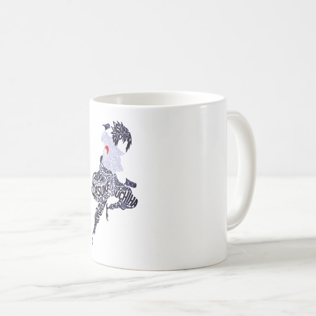 Caneca De Café Sasuke Anime Typography (Frente Esquerda)