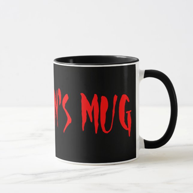 Caneca de café satânica com garfo do diabo vermelh (Direita)