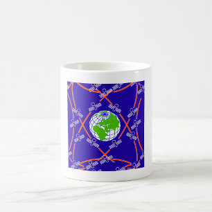 Caneca De Café Satélites orbitando a Terra