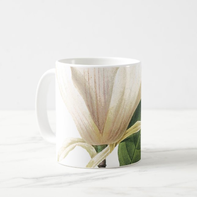 Caneca De Café saucer magnolia (Magnolia soulangiana) por Redouté (Frente Esquerda)