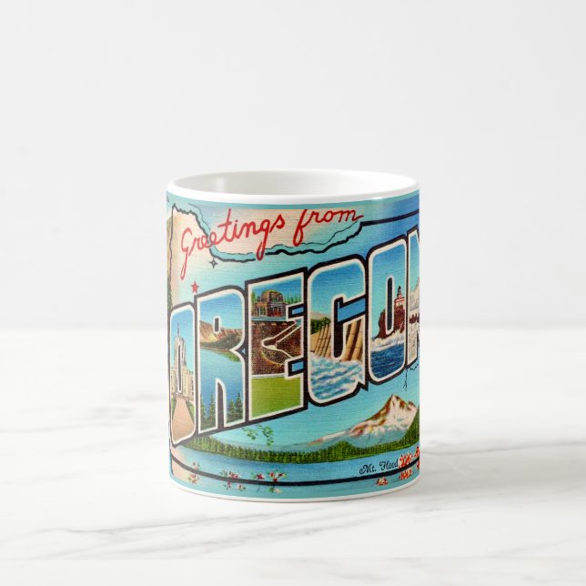 Caneca De Café Saudação Oregon Vintage (Centro)