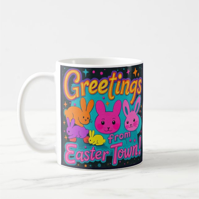 Caneca De Café Saudação páscoa Dos Bunnies (Esquerda)