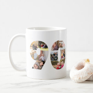 Caneca De Café Saudação Personalizada de Colagem de Fotos do Núme
