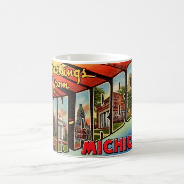 Caneca De Café Saudação Retro Ann Arbor Michigan (Centro)