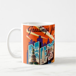 Caneca De Café Saudação Retro de Nova York
