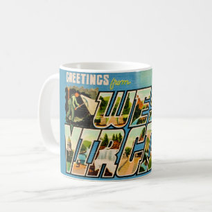Caneca De Café Saudação Retro West Virginia