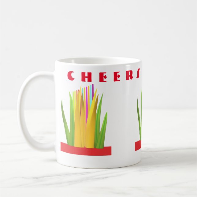 Caneca De Café Saudações à design com gráficos modernos (Esquerda)