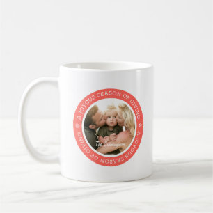 Caneca De Café Saudações de Joyous Season Foto personalizada da