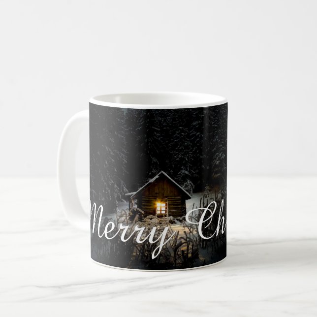 Caneca De Café Saudações de Natal com Casa de Bruxa (Frente Esquerda)