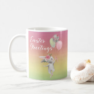 Caneca De Café Saudações de Páscoa Bela Bailarina Bunny Pastel