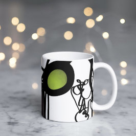 Caneca De Café Saudações de Philydion: Abstrato Black and White