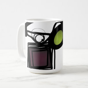 Caneca De Café Saudações de Philydion: Abstrato Black & White