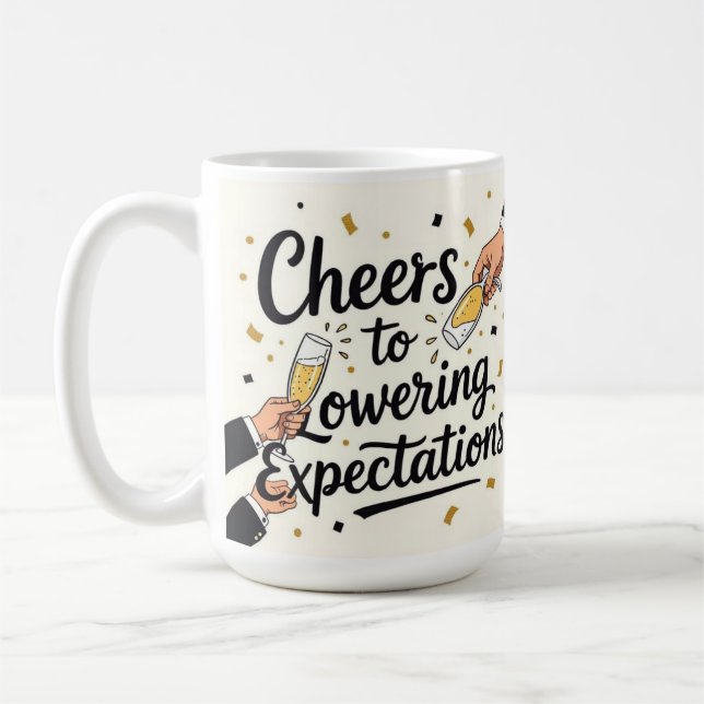 Caneca De Café Saudações para baixar as expectativas  (Esquerda)