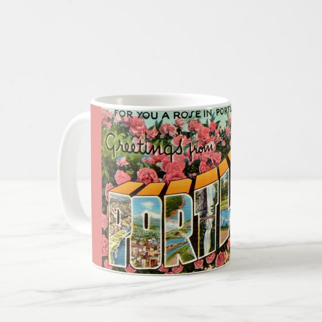 Caneca De Café Saudações Portland Oregon (Frente Esquerda)