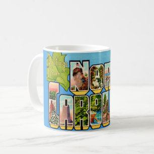 Caneca De Café Saudações Vintage Carolina do Norte