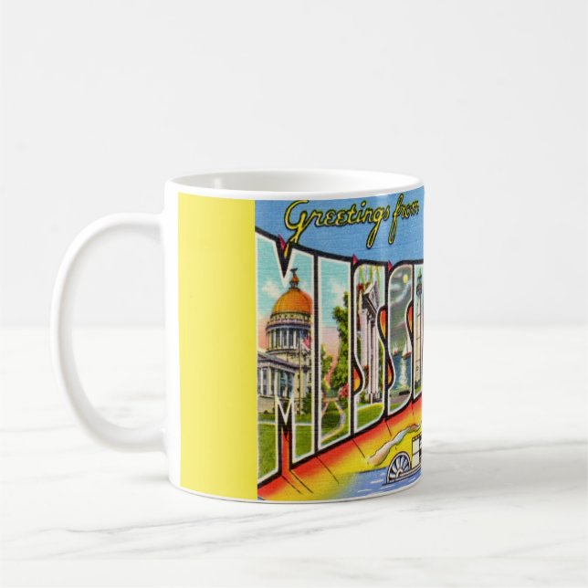 Caneca De Café Saudações Vintage Mississippi  (Esquerda)