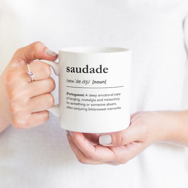 Caneca De Café Saudade definição Linguagem de Nostalgia Portugues (Criador carregado)