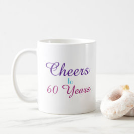 Caneca De Café Saúde aos 60 anos Aniversário Colorido