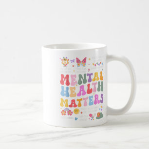 Caneca De Café Saúde Mental Em Groovy Homens De Consciência Menta