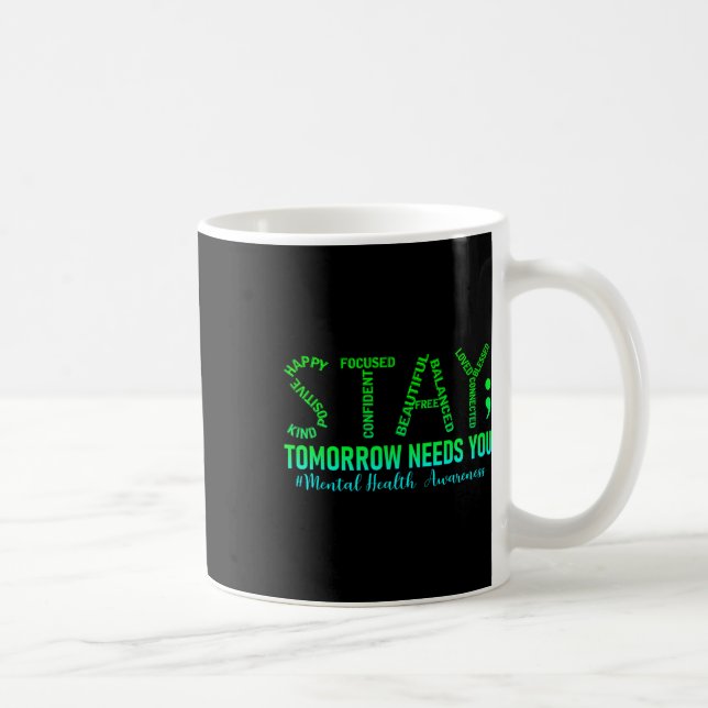Caneca De Café Saúde Mental Ficar Amanhã Precisa De Conhecimento (Direita)