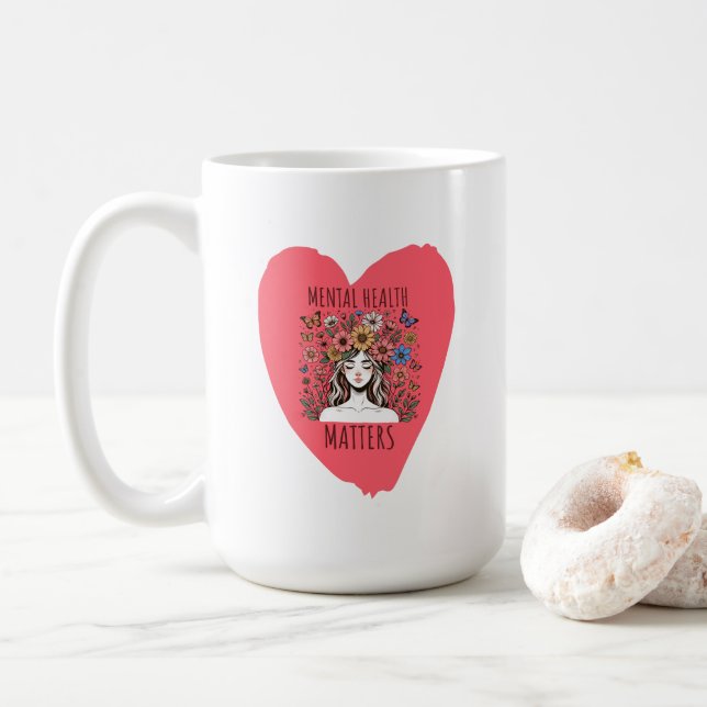 Caneca De Café Saúde Mental Importa (Com Donut)