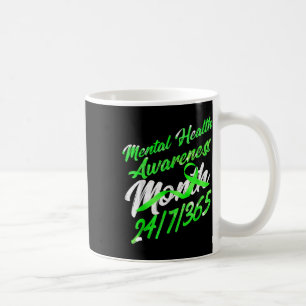 Caneca De Café Saúde Mental S Consciência Mês Camisa Fita Verde