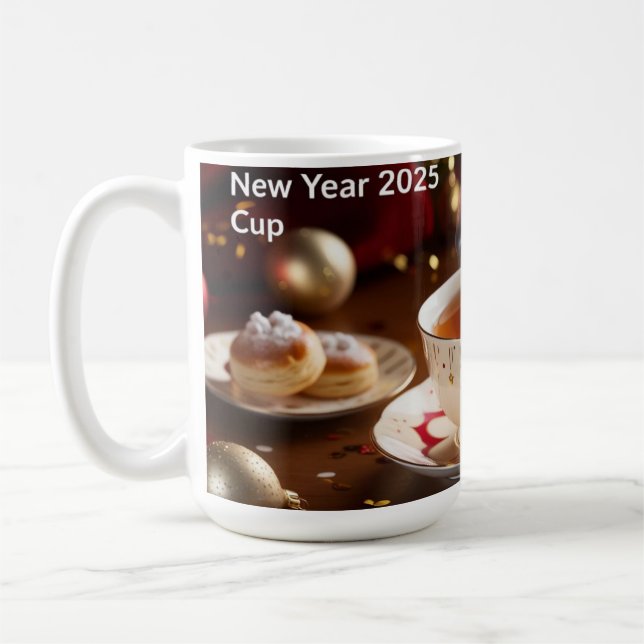 Caneca De Café "Saúde para 2025: Ano Novo na Copa - Estilo! (Esquerda)