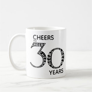 Caneca De Café Saúde para 30 anos aniversário de 30 anos preto br