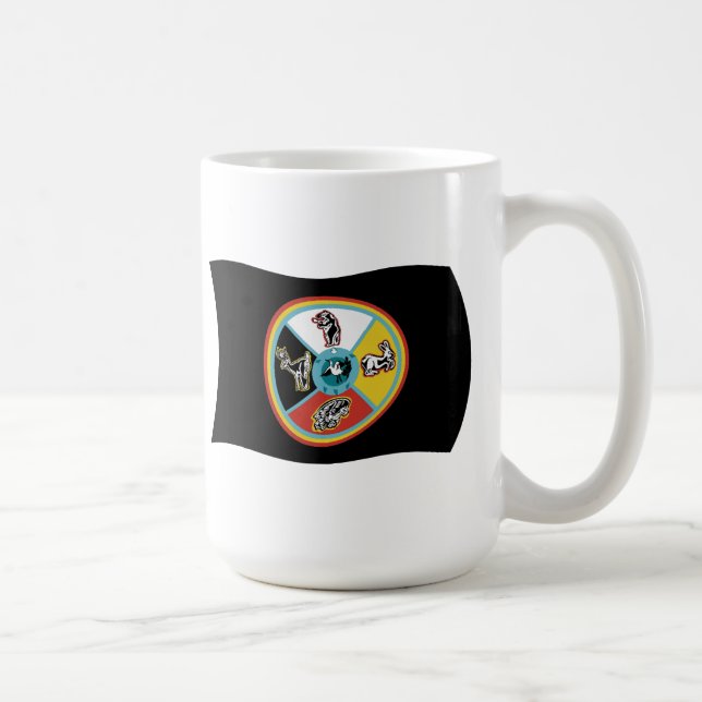 Caneca De Café Sault Ste. Marie Tribe Flag Mug (Direita)