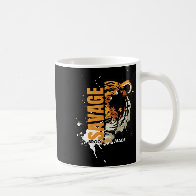 Caneca De Café Savage Tiger,brooklyn Made, Graphic Tees Tiger, Mo (Direita)