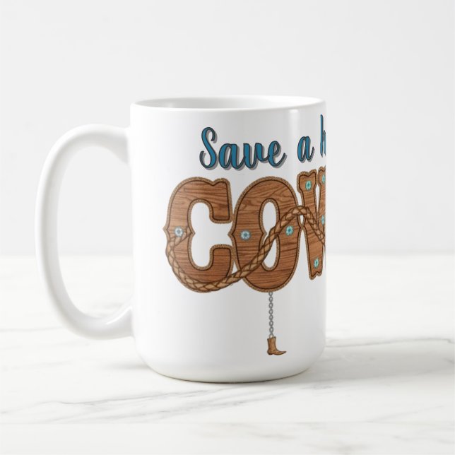 Caneca De Café save a horse ride a cowboy  (Esquerda)