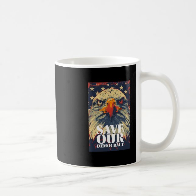 Caneca De Café Save Democracy Sticker (Direita)