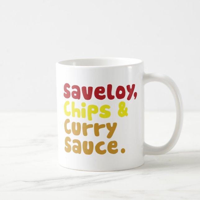Caneca De Café Saveloy, microplaquetas & Sauce. de caril (Direita)