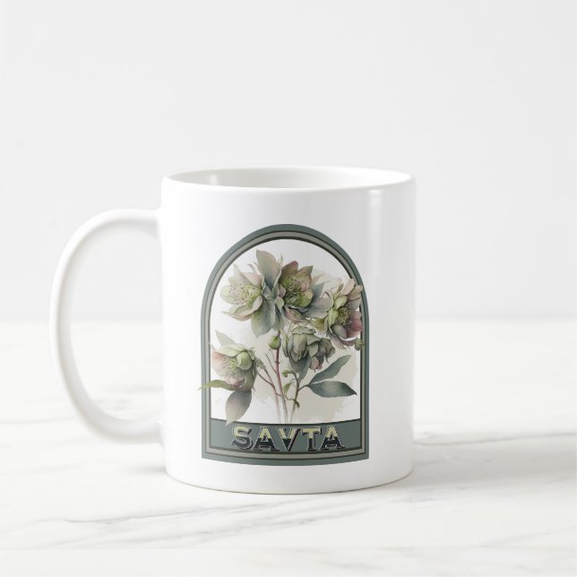 Caneca De Café Savta Vintage Avó Floral (Esquerda)